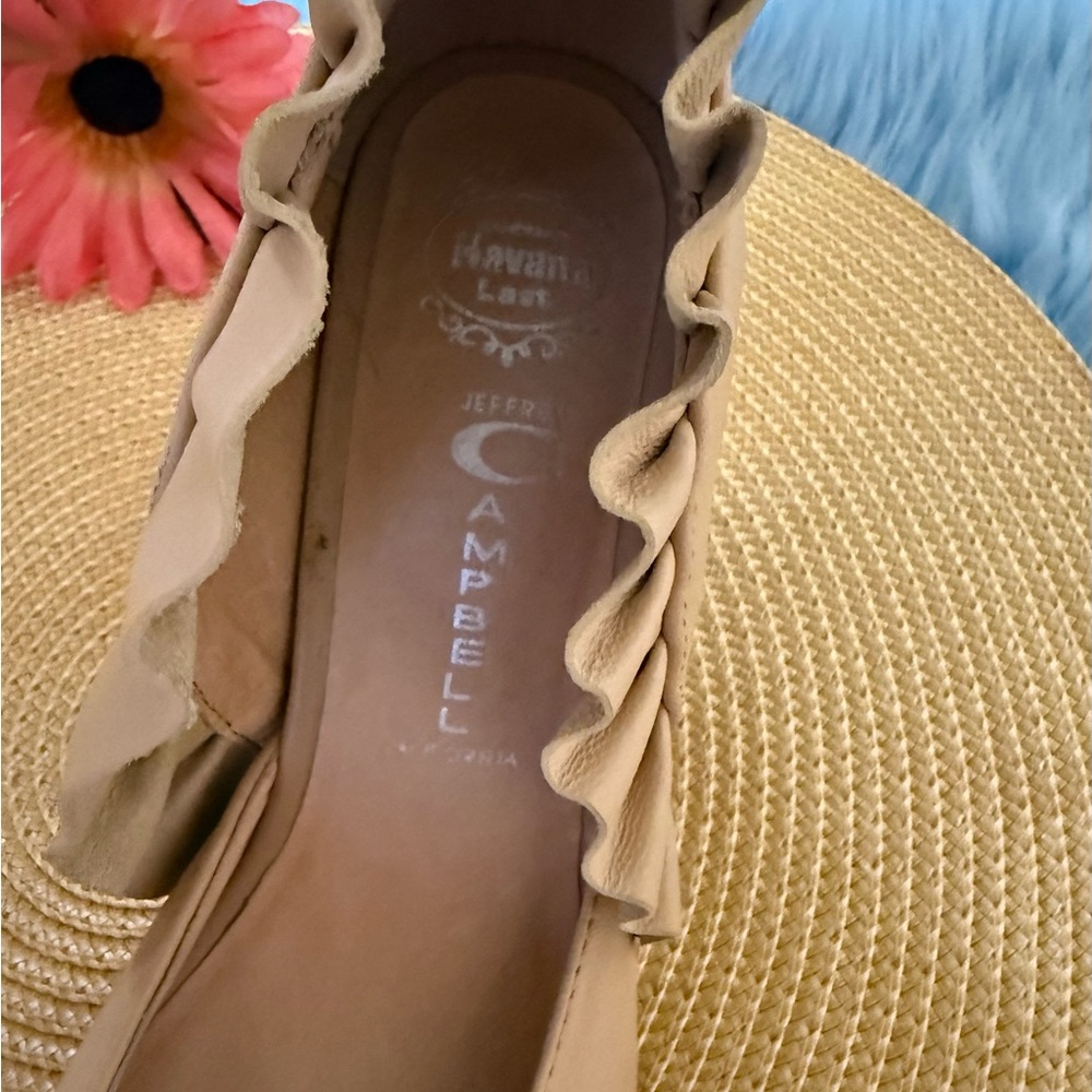 Jeffery Cambell Michelle Nude Leather Peep Toe Unicorn Heels 6.5 - Picture 7 of 9